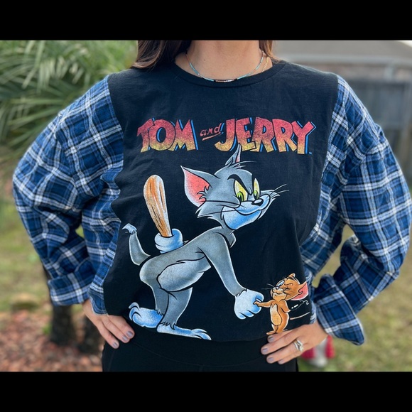 Tom & Jerry Cartoon Flannel Rework - Picture 3 of 6